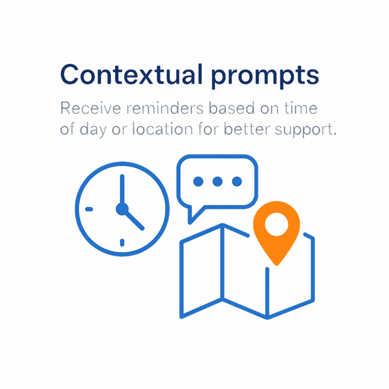 Receive reminders based on time of day or location for better support.