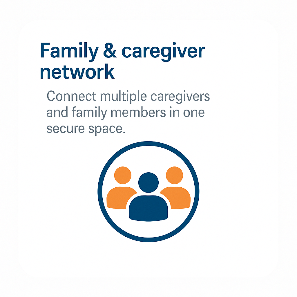 Connect multiple caregivers and family members in one secure space.