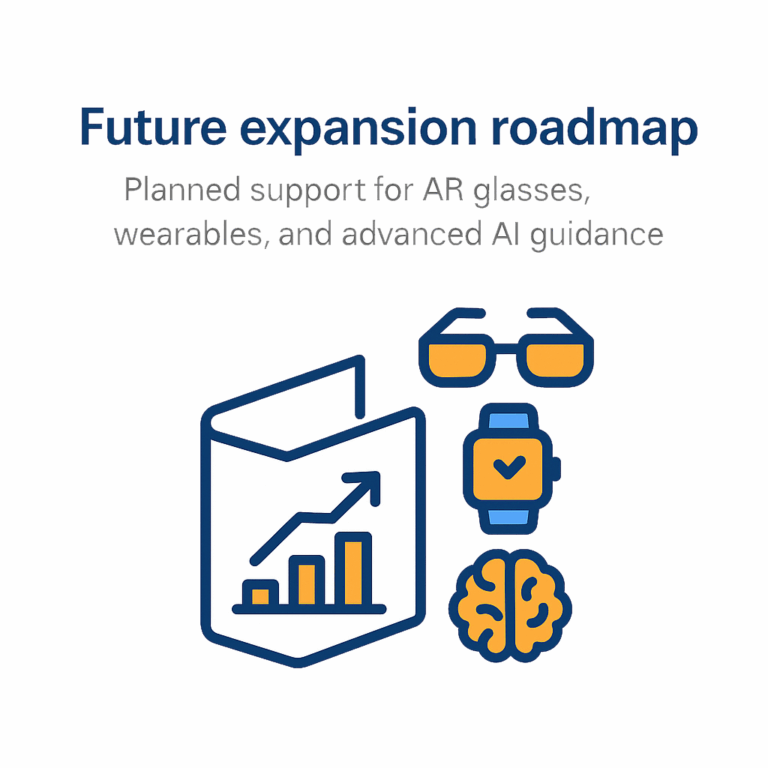 Planned support for AR glasses, wearables, and advanced AI guidance.