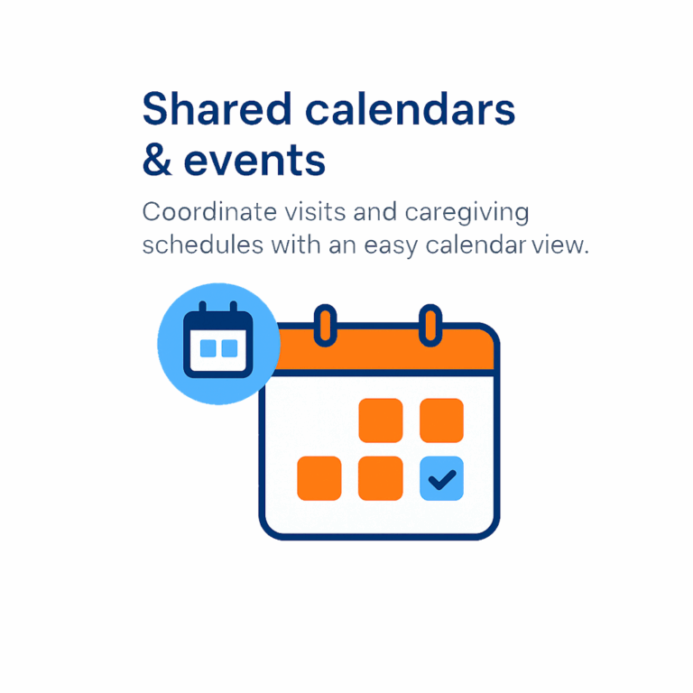 Coordinate visits and caregiving schedules with an easy calendar view.